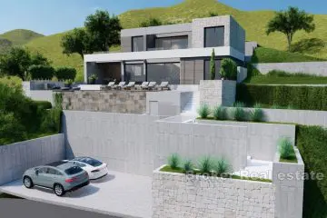Attractive land with a project and a view of the sea