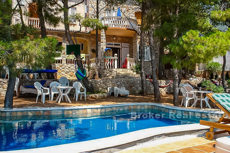 Family villa with swimming pool, waterfront