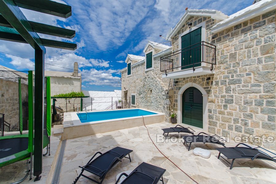 Renovated stone house with pool
