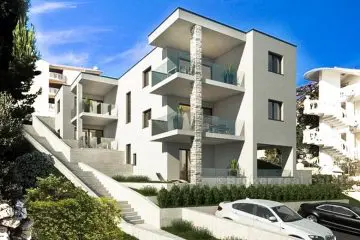 Modern building with five apartments