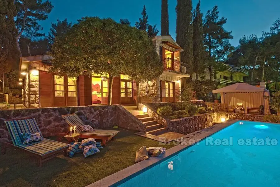 Belle villa en pierre avec piscine, à vendre