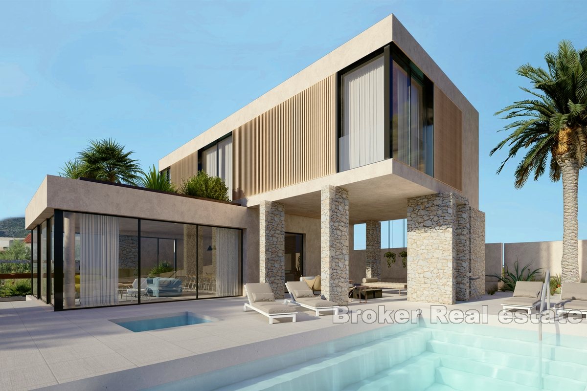 Modern villa with pool and sea view