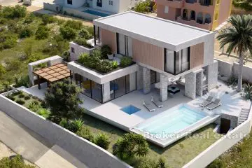 Modern villa with pool and sea view