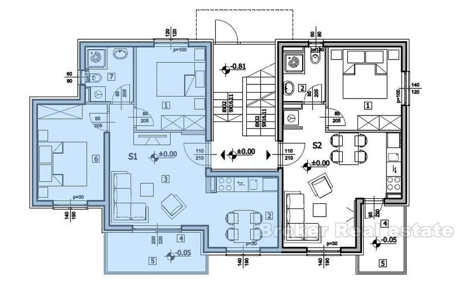 Zwei-Zimmer-Wohnung 55m2 in einem neuen Gebäude