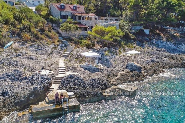 Unique stone villa first row to the sea
