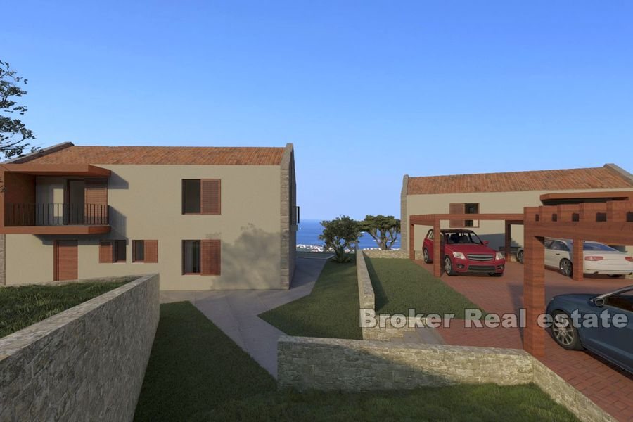 Villa under construction with pool and sea view