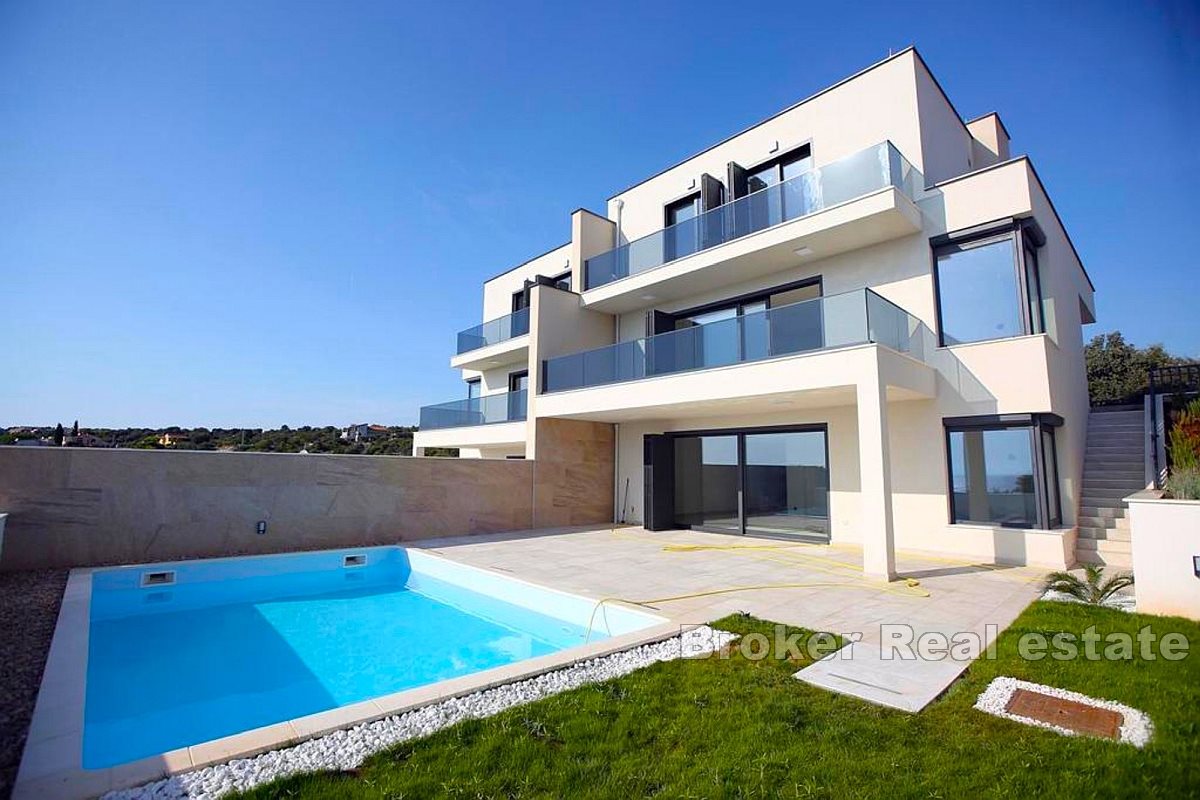 Modern villa with pool and sea view