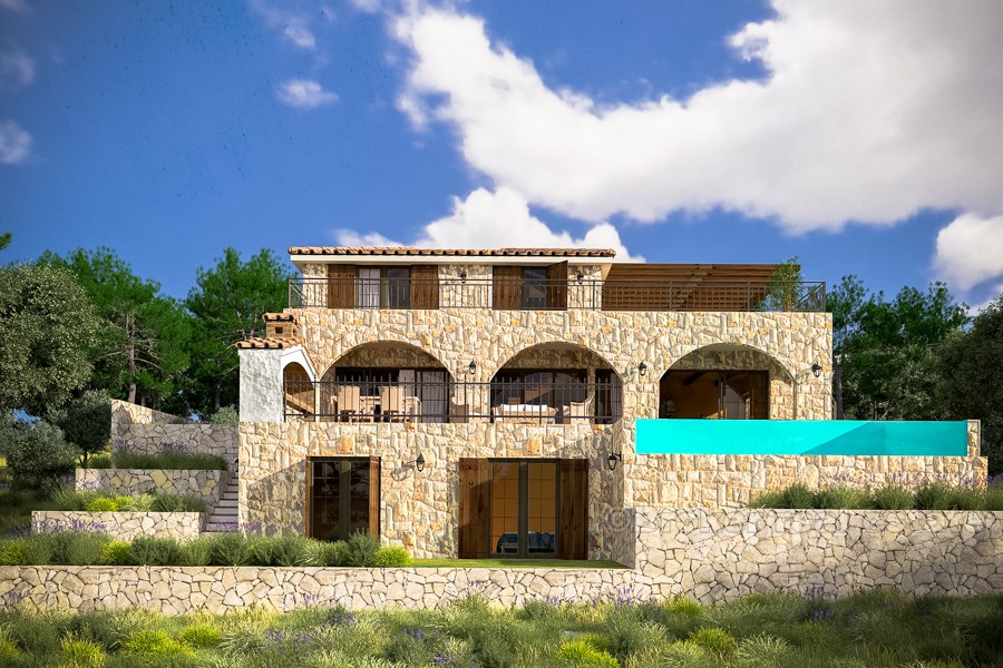 New built traditional villa with swimming pool