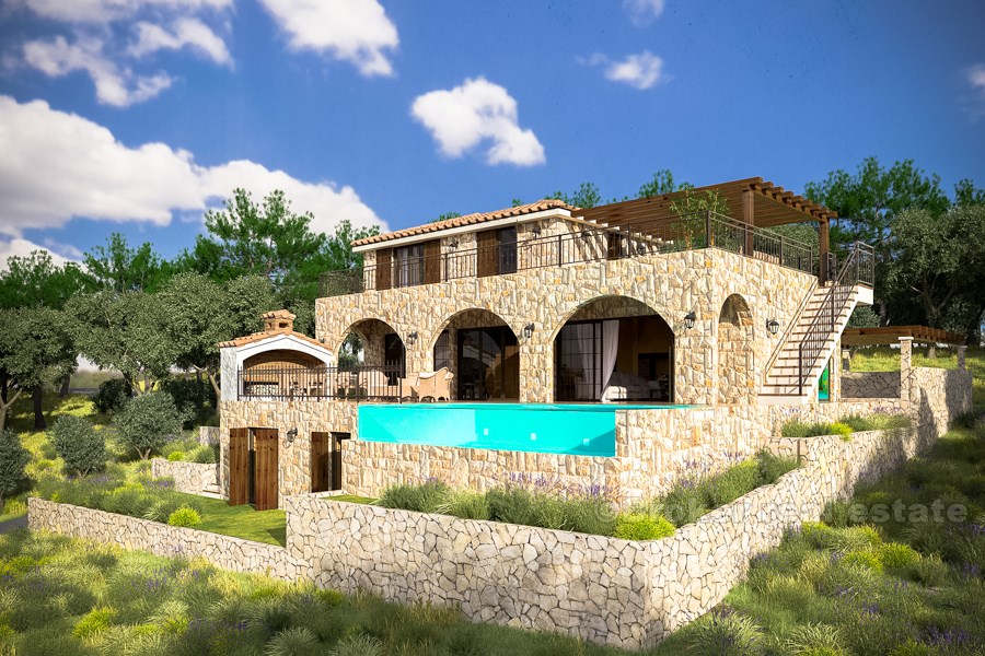 Neu gebaute traditionelle Villa mit Swimmingpool