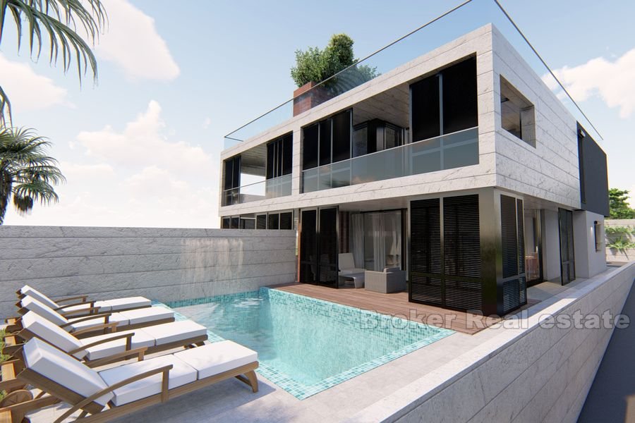 Moderne Doppelhaushälfte mit Pool