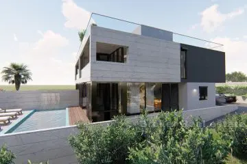 Semi-detached modern villa with swimming pool