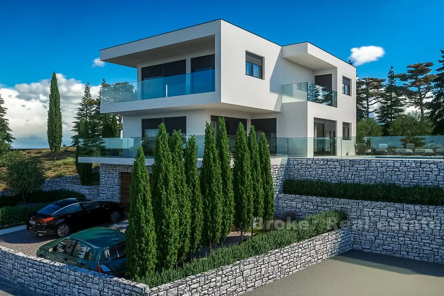 Mycket attraktiv, modern villa med pool