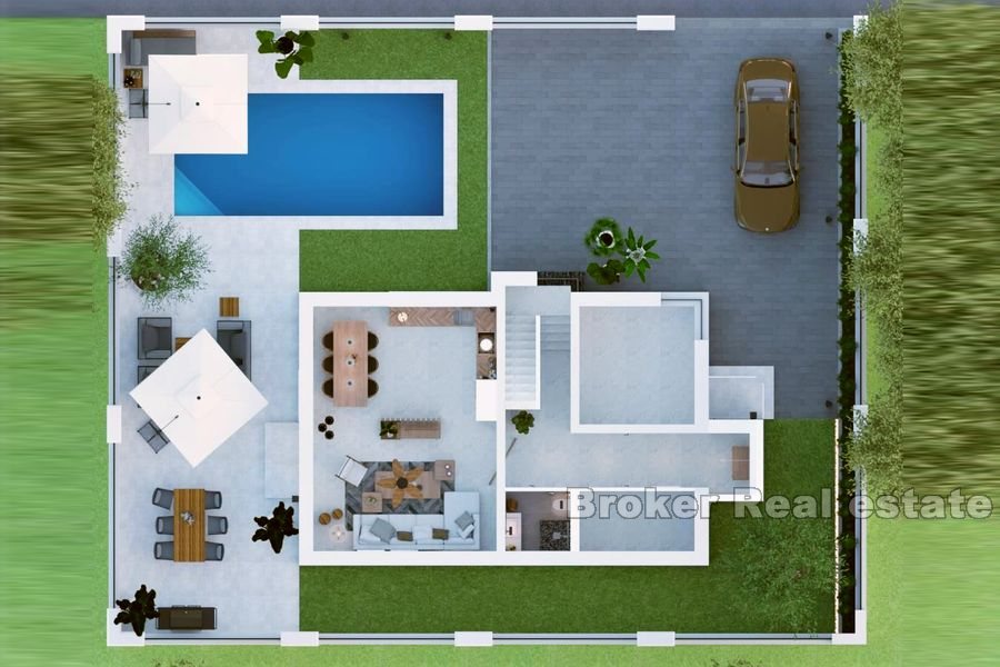Neu gebaute freistehende moderne Villa
