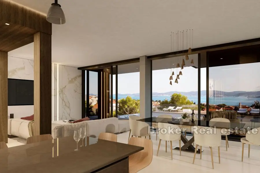 Luxusní vily ve výstavbě s výhledem na moře