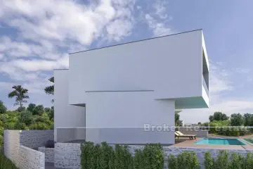 Villa with swimming pool under construction