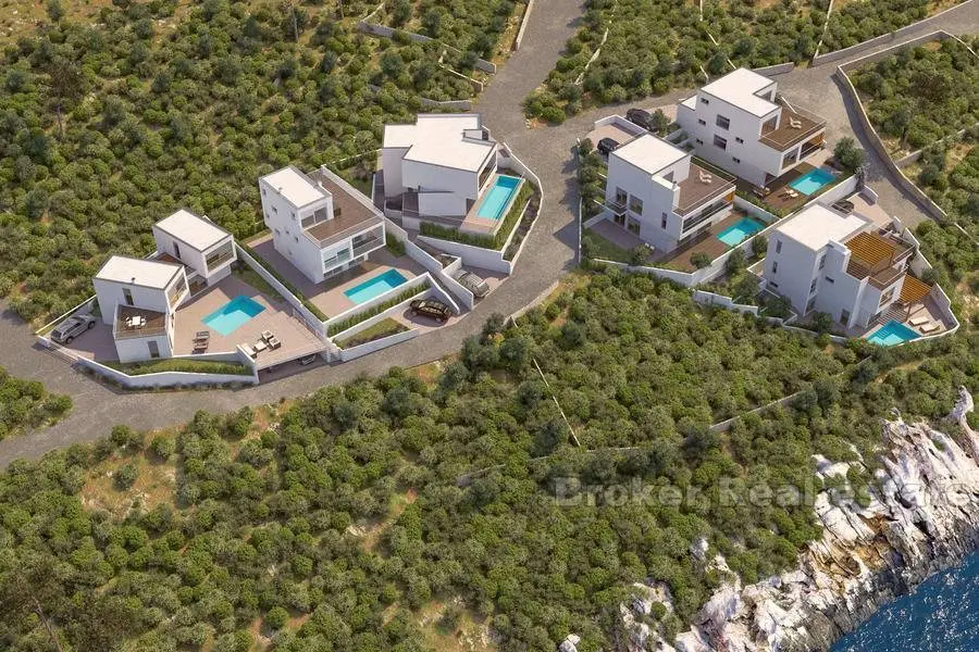 Villa avec piscine en construction
