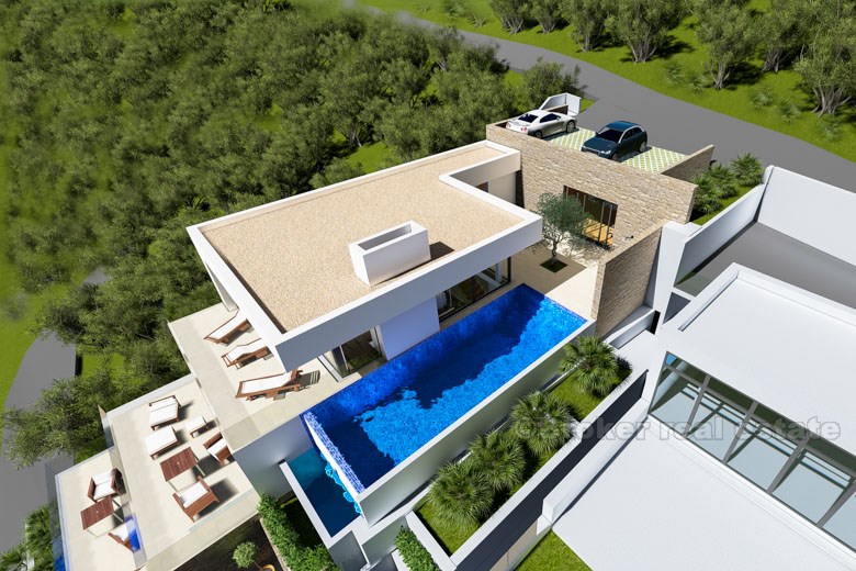 Nová moderní vila s bazénem a nádherným výhledem