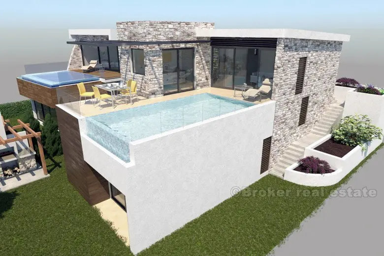 Moderní vila s bazénem a výhledem na moře na prodej