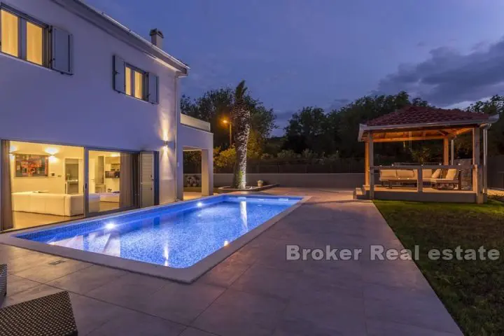 Newly built modern house with pool