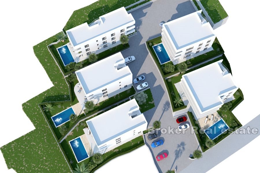 Appartements en construction avec jardin et piscine