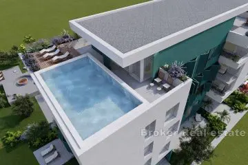 Lyxiga lägenheter i en ny byggnad med havsutsikt
