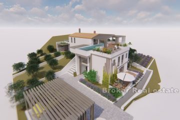 A villa under construction with a sea view