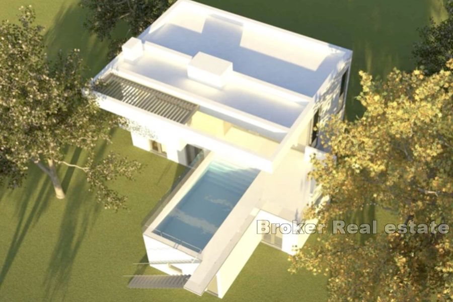 Nybyggd villa med pool och havsutsikt