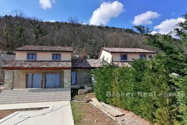 Ičići, two houses with a pool