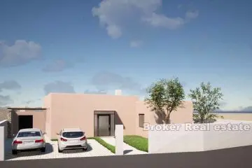 Newly built one-story house with swimming pool