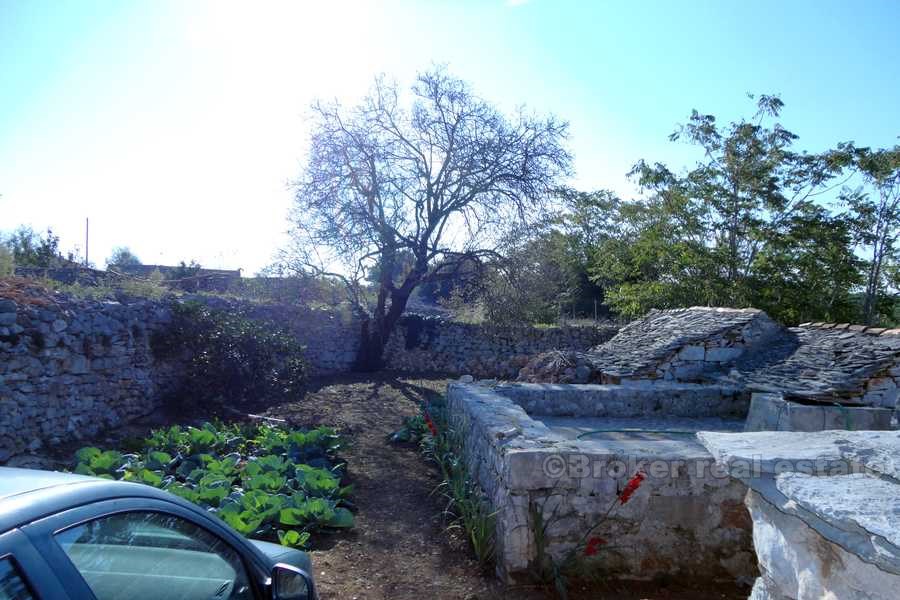The old stone house with a garden