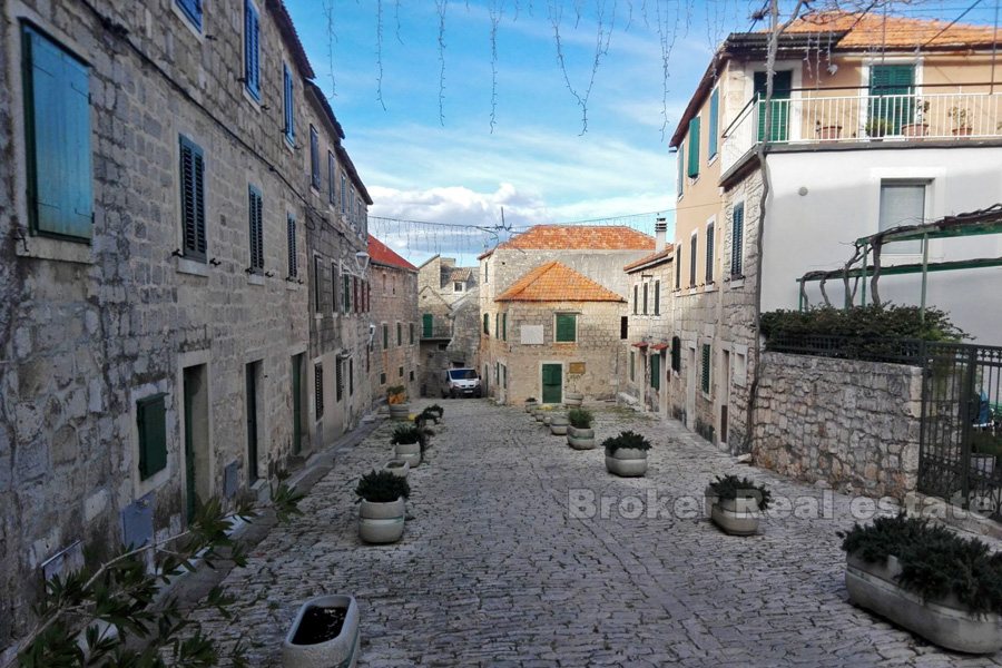 Authentic stone house in a row