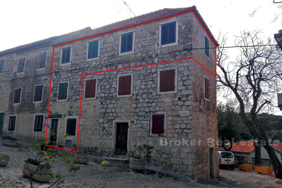 Authentic stone house in a row