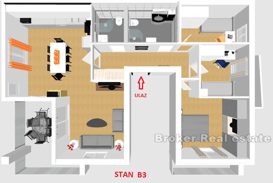 Nybyggda lägenheter med tre sovrum