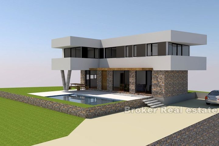 Villa with pool under construction