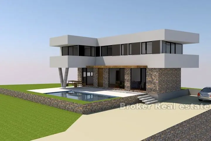 Villa with pool under construction