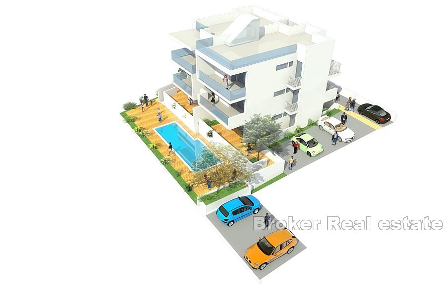 Lägenhet med pool och havsutsikt