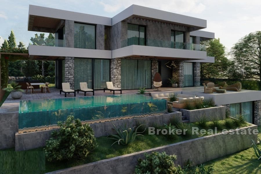 Terrain à bâtir avec un projet de villa avec piscine