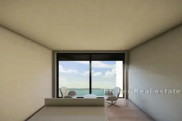 Building plot with a project and a view of the sea